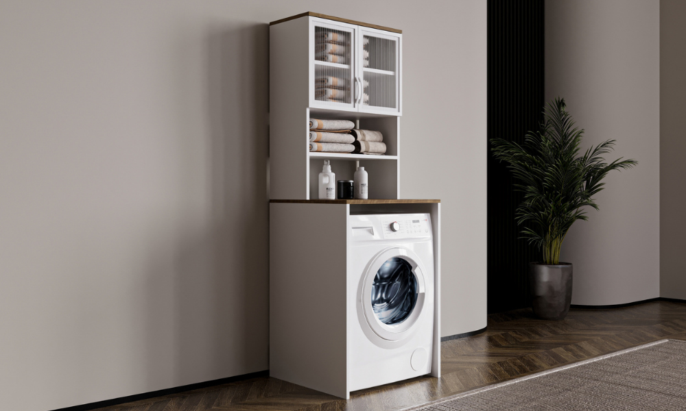 Raflı kapaklı banyo dolabı